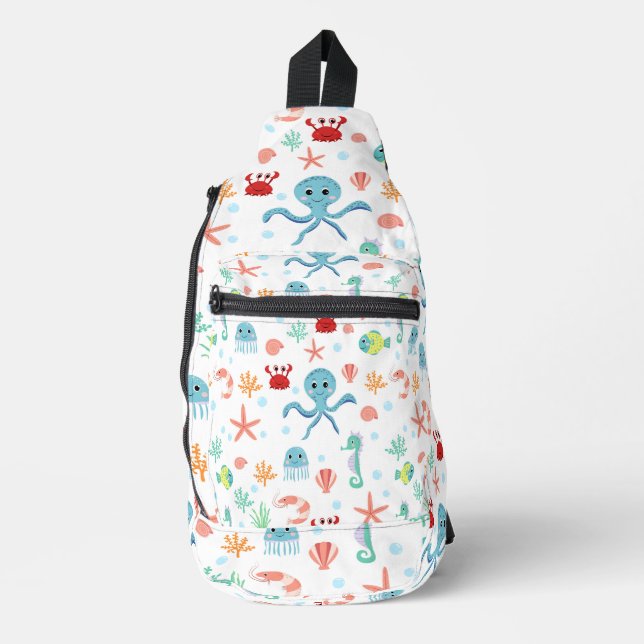 Sac À Bandoulière Motif du monde marin (Recto)