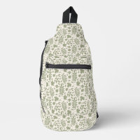 Motif Feuille déchiré vert sur crème
