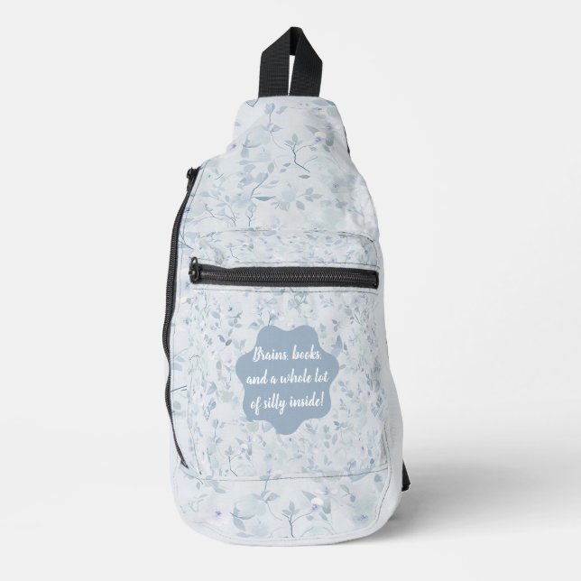 Sac À Bandoulière Motif floral bleu pastel (Recto)