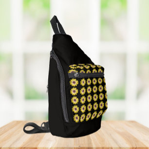 Sac À Bandoulière Motif floral de Marguerite africaine jaune sur fon