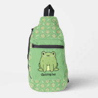 Motif Grenouille et Feuille Nom Personnalisé