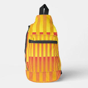 Sac À Bandoulière Motif rayé orange jaune