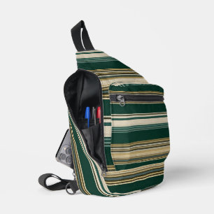 Sac À Bandoulière Motif rayé vert et crème classique