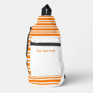 Sac À Bandoulière Motif rayures blanches orange