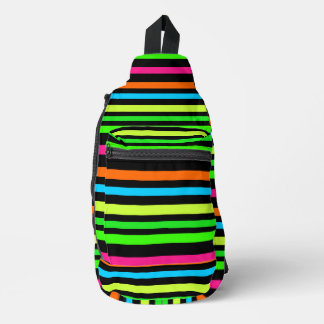 Sac À Bandoulière Motif Rayures Néon