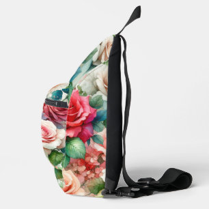 Sac À Bandoulière Motif Rose Fantaisiste