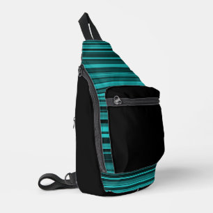 Sac À Bandoulière Motif sans couture à rayures noir sarcelle