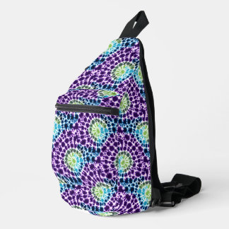 Sac À Bandoulière Motif Tie-Dye Bleu Vert Violet Bohème