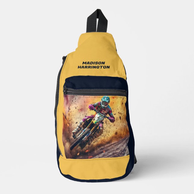Sac À Bandoulière Motocross de nom personnalisé (Recto)