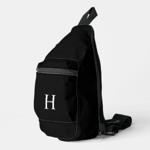Sac À Bandoulière Noir Classique Élégant Monogramme