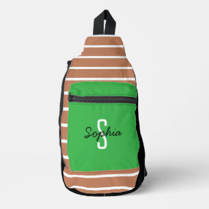 Sac À Bandoulière Nom de calligraphie de monogramme élégant Caramel 