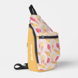 Sac À Bandoulière Nom personnalisé Motif de crème glacée