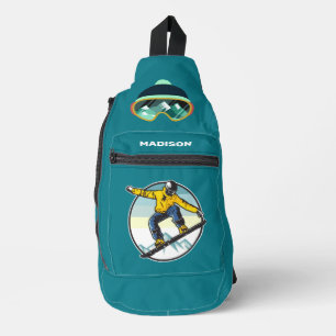 Sac À Bandoulière Nom personnalisé Snowboard