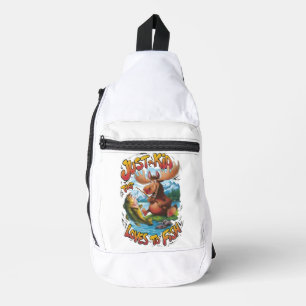 Sac À Bandoulière Oie majestueuse avec un poisson :