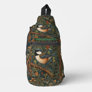 Sac À Bandoulière Oiseau élégant rétro de la forêt