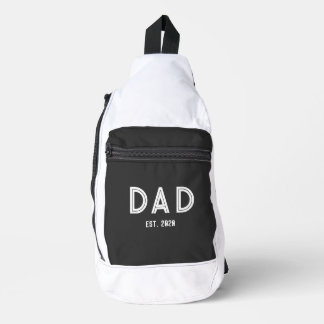 Sac À Bandoulière Papa Année de Fondation Texte Blanc Typographie Si