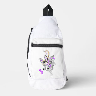 Sac à bandoulière papillon paisley   Floral pourpr