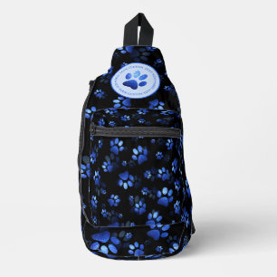 Sac À Bandoulière Parties scintillant bleue Animaux Empreinte de pat