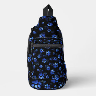 Sac À Bandoulière Parties scintillant bleue Animaux Empreinte de pat