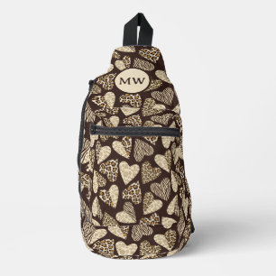 Sac À Bandoulière Peau d'animal aux coeurs