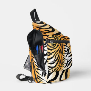 Sac À Bandoulière Peaux de tigre rayées modernes Imprimer gros félin