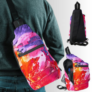 Sac À Bandoulière Peinture Abstraite moderne colorée Tout-sur-impres