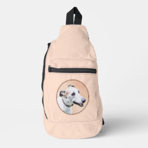 Sac À Bandoulière Peinture Greyhound Chien Original Mignon Rouge Bla