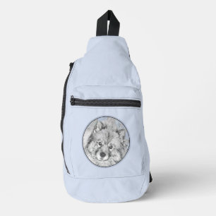 Sac À Bandoulière Peinture Keeshond Kees Jote Original Animal Chien 
