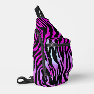 Sac À Bandoulière Pink Zebra Tiger Stripe motif de peau d'animal sau