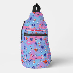 Sac À Bandoulière Plaisir coloré Imprimer Type 1 Diabétique
