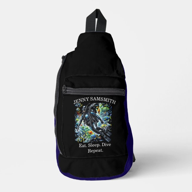 Sac À Bandoulière Plongée profonde : Explorez, Rires, Répétez (Recto)