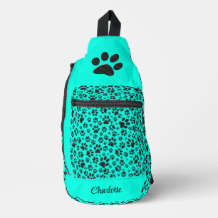 Sac À Bandoulière Poches de chien noir et blanc Pointe Polka sur cya