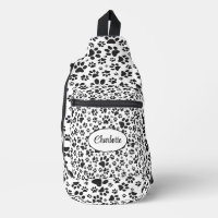 Poches de chien noir et blanc Poka Dot