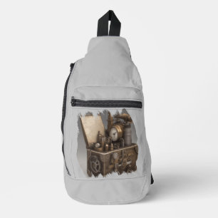 Sac À Bandoulière Poitrine au trésor avec engrenages