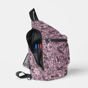 Sac À Bandoulière Pôle feuille personnalisée pourpre avec Fleurs min