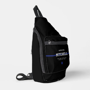 Sac À Bandoulière Policier personnalisé Ligne Bleue Mince