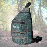 Porte en bois rustique et fer en bleu, personnalis