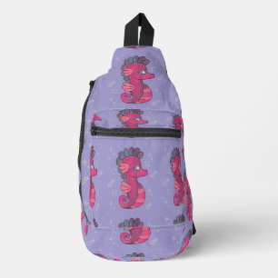 Sac À Bandoulière Punky Seahorse Hippocampe Rose Mignon