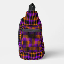 Sac À Bandoulière Purple Orange Plaid Checker Seamless Pattern