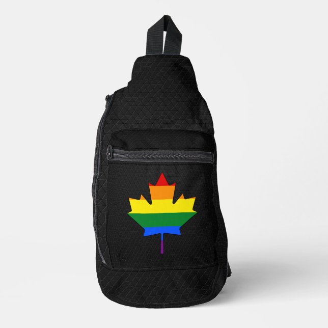 Sac À Bandoulière Rainbow pride maple leaf  (Recto)