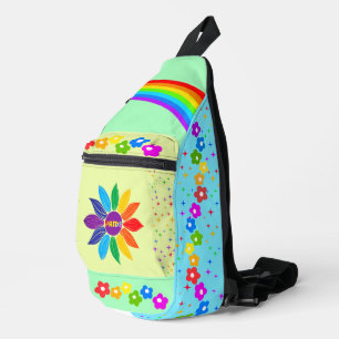 Sac À Bandoulière Rainbow Trois Toned Flower et Stars Pride