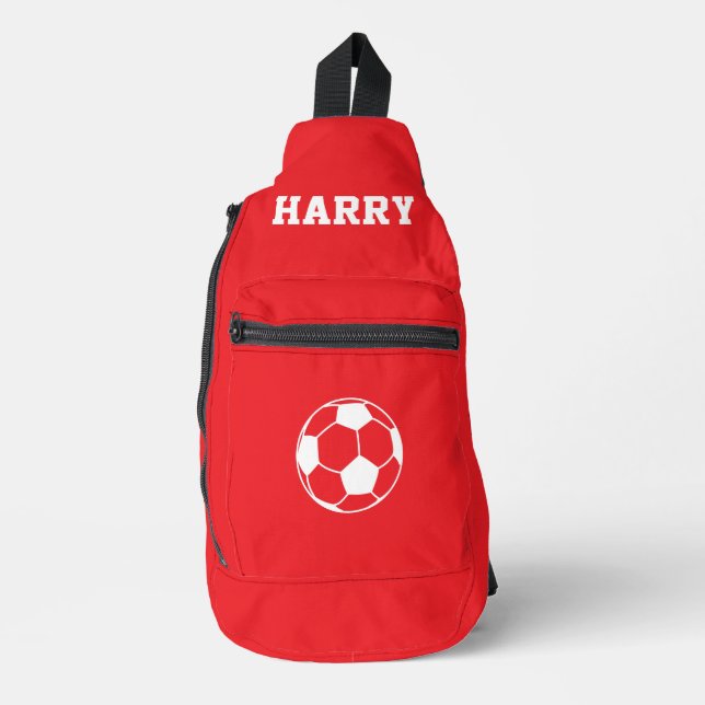 Sac À Bandoulière Red Personalised Football Boot (Recto)