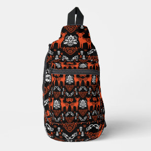 Sac À Bandoulière Rosemaling Norwegian Folk Art