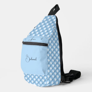 Sac À Bandoulière Satin et diamants bleus Faux Tufted