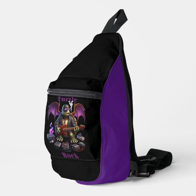 Sac À Bandoulière Séance de jam de minuit Rockstar Reptiles (Coin droit)