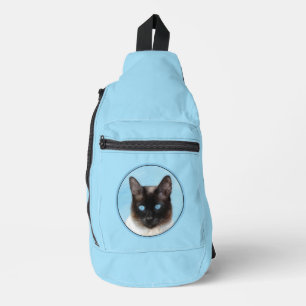 Sac À Bandoulière Siamese Chat Portrait Peinture Cute Art Original