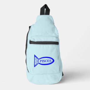 SAC À BANDOULIÈRE SIGNE DE PISTES POISSON POISSON