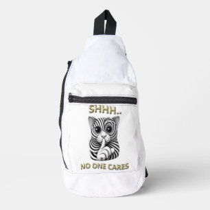 Sac À Bandoulière Silence Whimsical Zebra-Striped Chats Jouer Gag