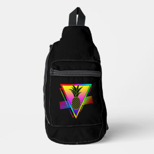 Sac À Bandoulière Silhouette Rétro Moderne Ananas Fruit D'été