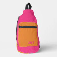 Simple rose et orange avec Monogramme